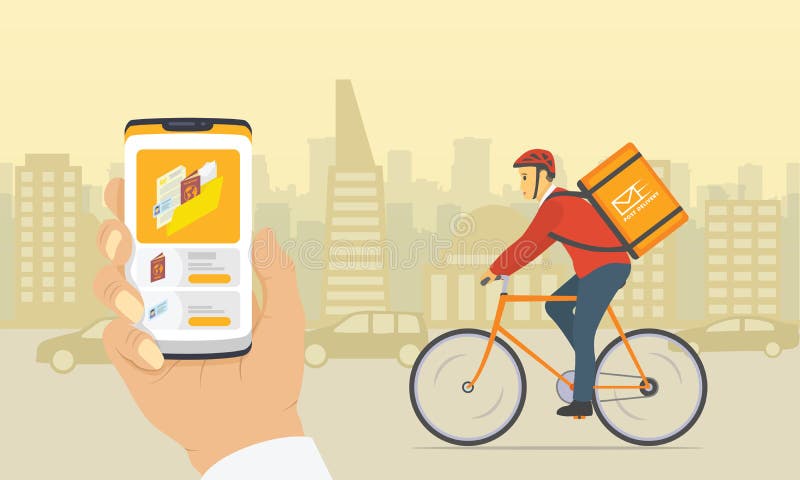 Fast Document Delivery Services With App Smartphone With Run Courier Fast Document Delivery Services With App Smartphone With Run Courier