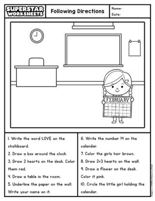 Following Directions Worksheets Superstar Worksheets Following Directions Worksheets Superstar Worksheets