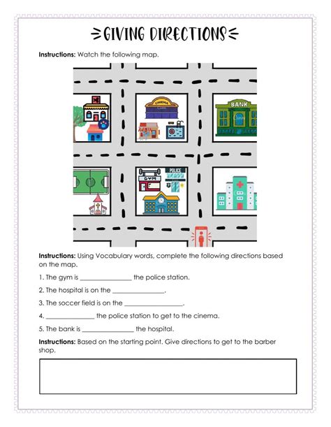 Giving And Following Directions Worksheets