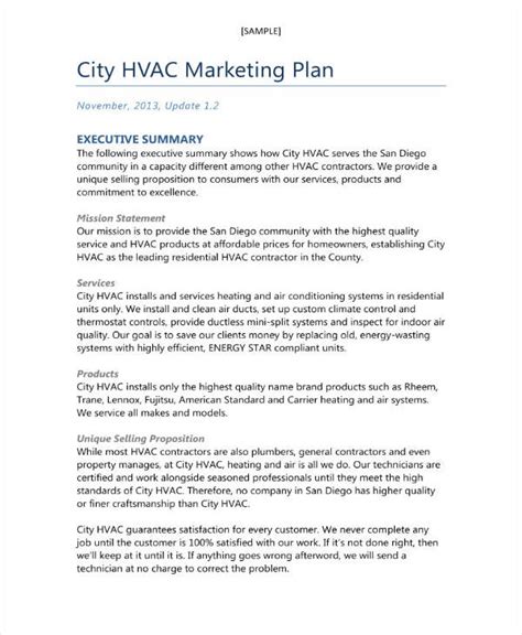Hvac Business Plan Hvac Business Plan