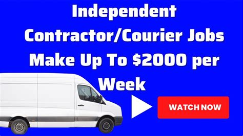 Independent Medical Contractor Courier Jobs Make Up To 2000 Per Week Independent Medical Contractor Courier Jobs Make Up To 2000 Per Week