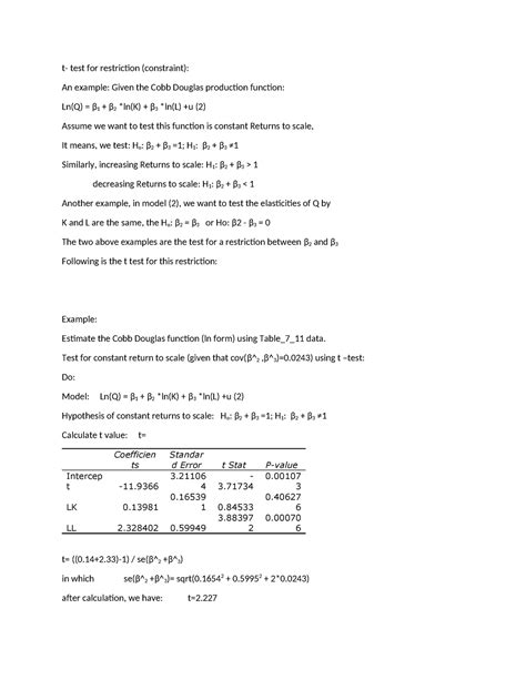 Lecture 23 02 2024 T Test For Restriction Constraint An Example Lecture 23 02 2024 T Test For Restriction Constraint An Example