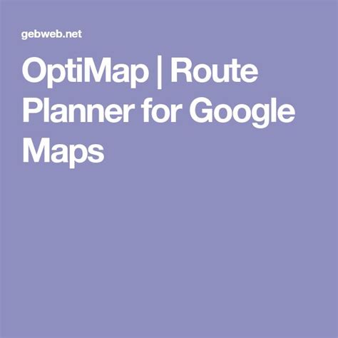 Optimap Route Planner Optimap Route Planner