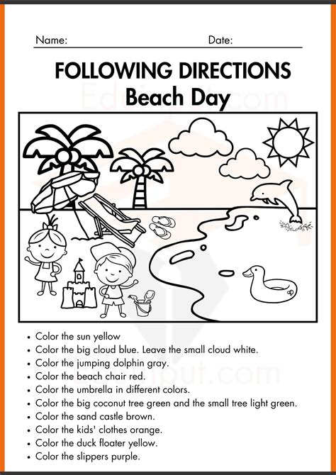 Preschool Following Directions Worksheets Preschool Following Directions Worksheets