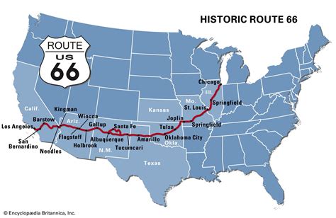 Route 66 History Map Popular Culture Facts Britannica