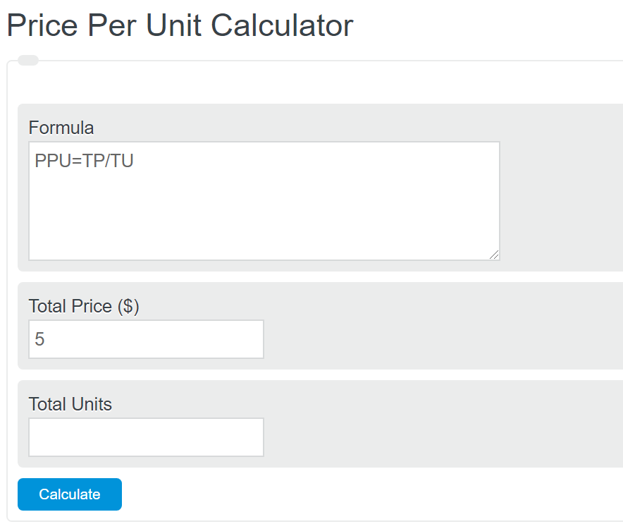 What Is The Price Per Unit